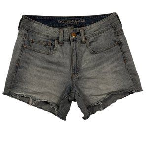 American Eagle Shorts Women's 5-Pocket Cotton Blend Stretch Denim Cutoffs Blue 8